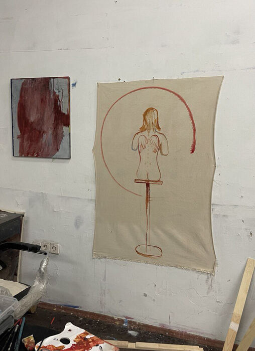 Angel — 125×80 cm, 2025, oil on canvas without stretcher bar