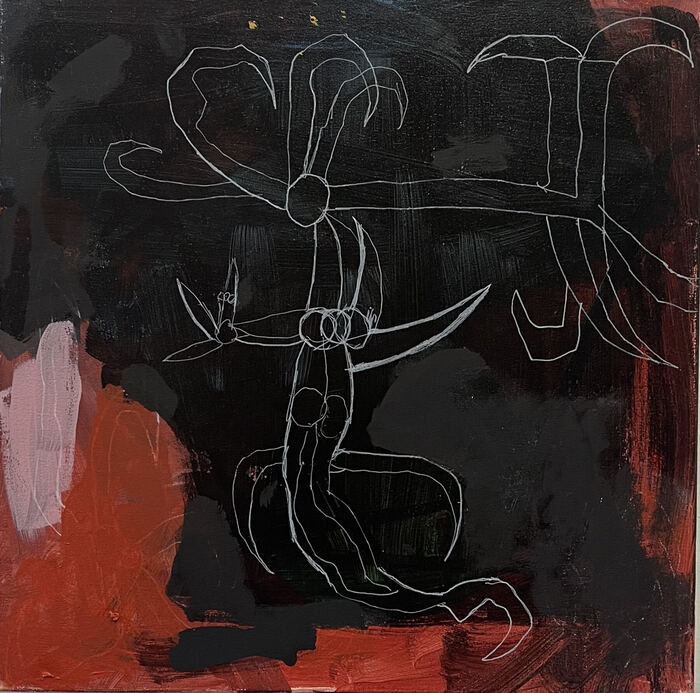 Flower of darkness — 50×50 cm, 2021, acrylic on canvas, corrector